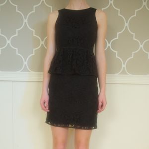 BANANA REPUBLIC Black Lace Peplum Dress XS 0 NWT